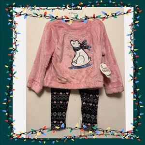 🎄Sweet Butterfly | Warm Matching Set | 4Y | Pink & Black Plush | Holiday Drop🎄